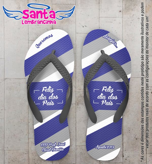 Chinelo Personalizado Dia dos Pais Listrado COD 6286