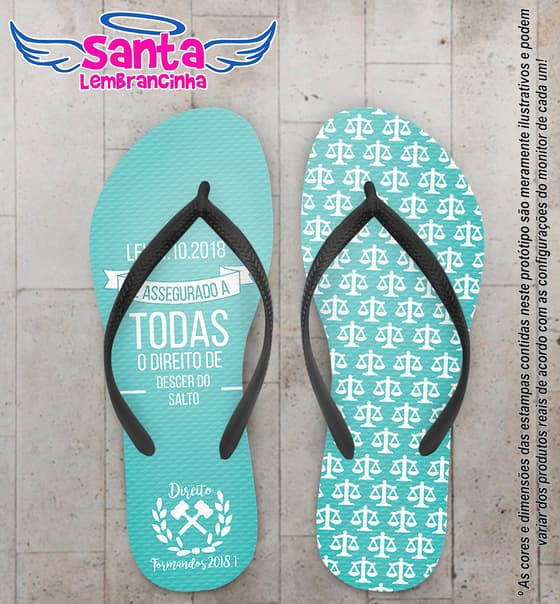 Chinelo Personalizado Direito Tiffany com Balanças COD 6293