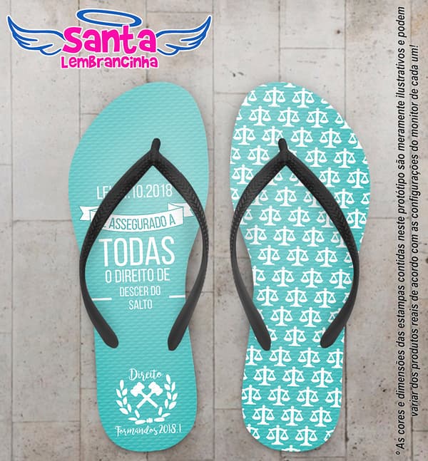 Chinelo Personalizado Direito Tiffany com Balanças COD 6293