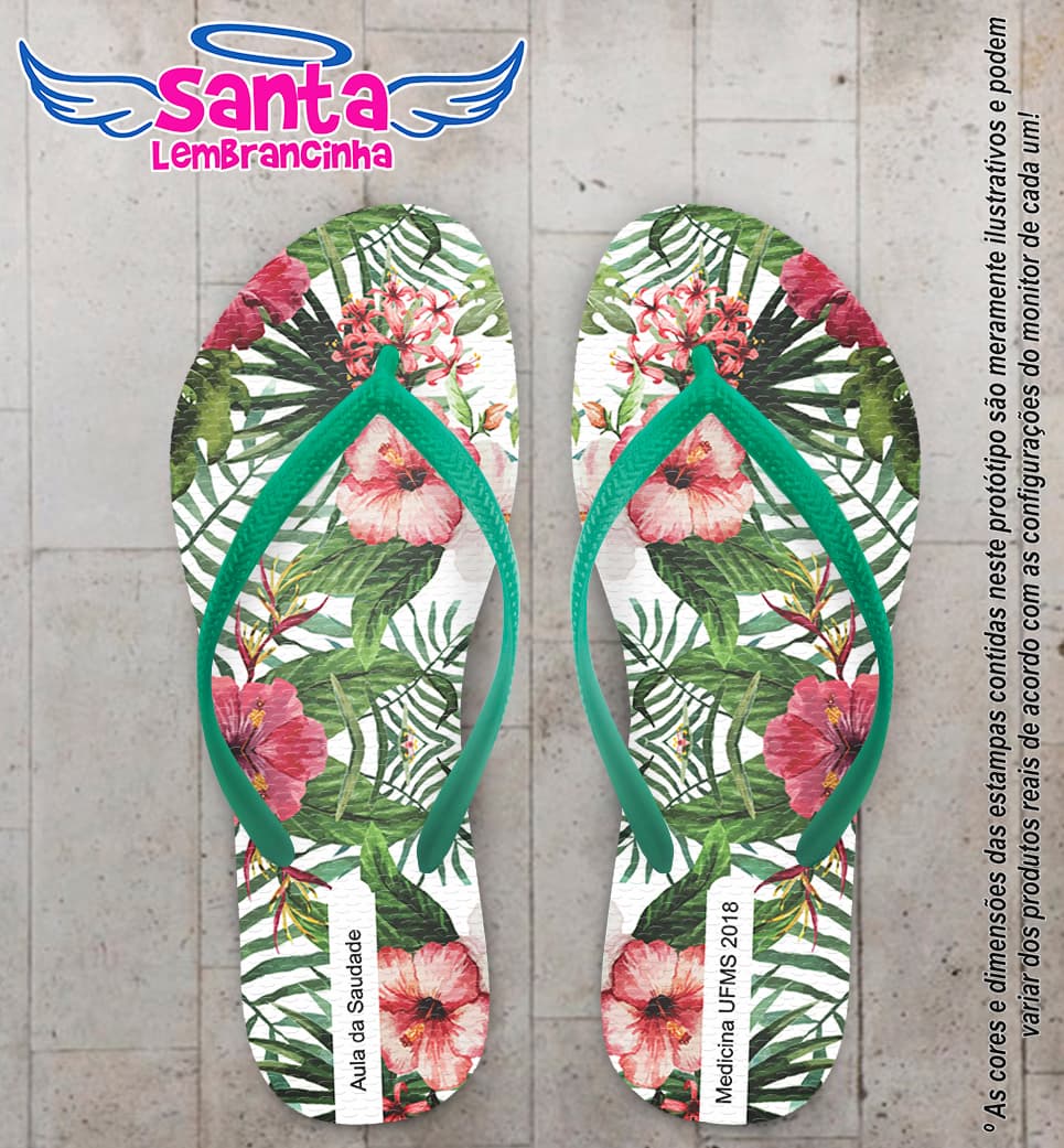 Chinelo Personalizado Medicina Floral COD 6312