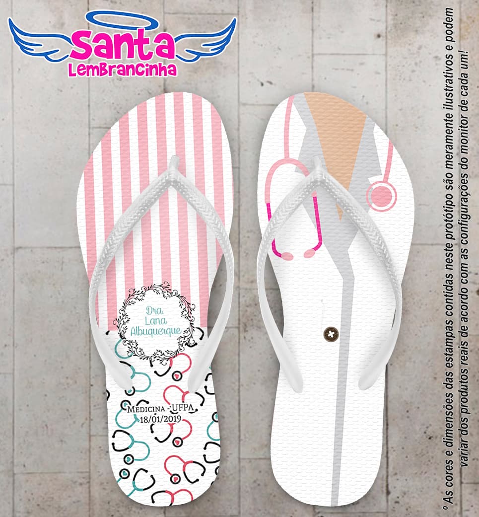 Chinelo Personalizado Medicina de Jaleco com Estetos COD 6311