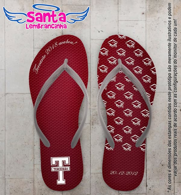 Chinelo Personalizado Terceirão Bordo com Capelo COD 6317