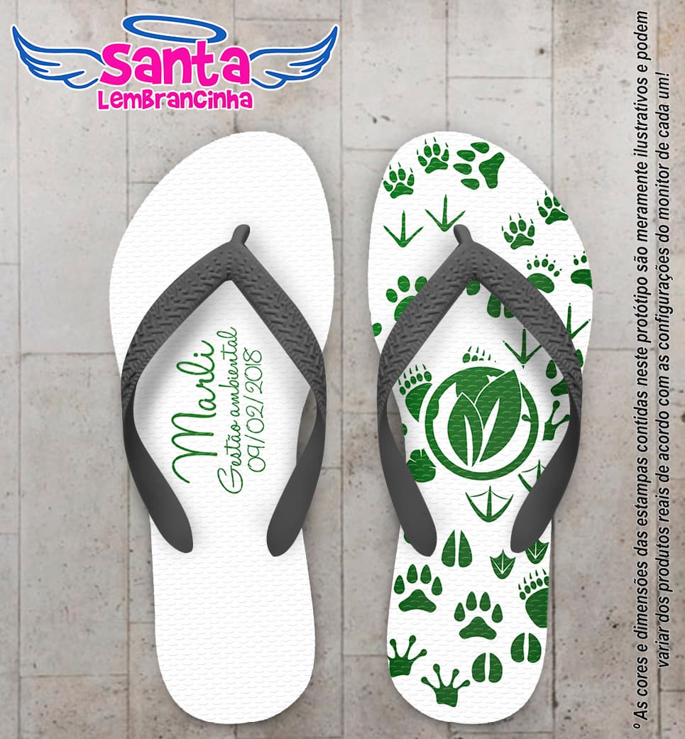 Chinelo Personalizado Gestão Ambiental com Patas COD 6307