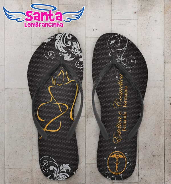 Chinelo Personalizado Formatura Estética com Flores COD 6344