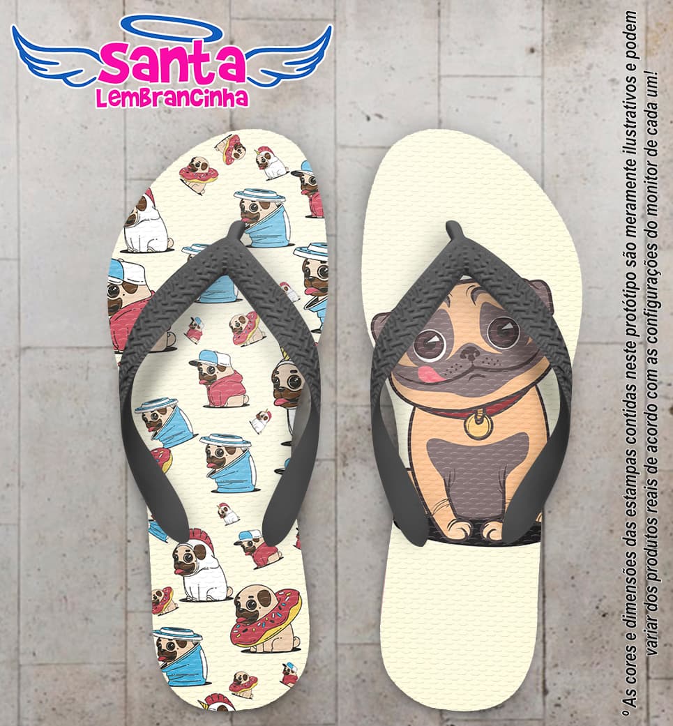 Chinelo Personalizado Infantil com Cachorros COD 6393