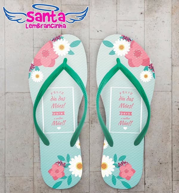 Chinelo Personalizado Dia das Mães com Rosas COD 6420