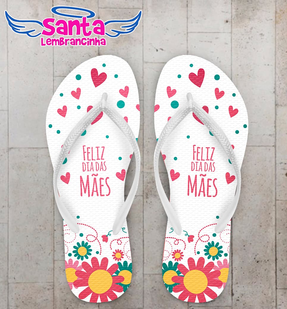 Chinelo Personalizado Dia das Mães com Flores COD 6413