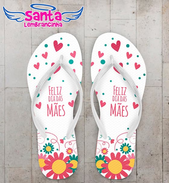 Chinelo Personalizado Dia das Mães com Flores COD 6413