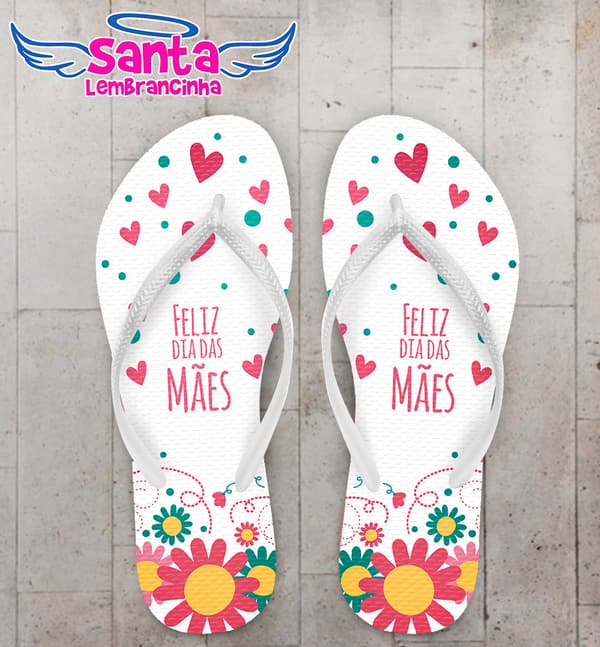 Chinelo Personalizado Dia das Mães com Flores COD 6413