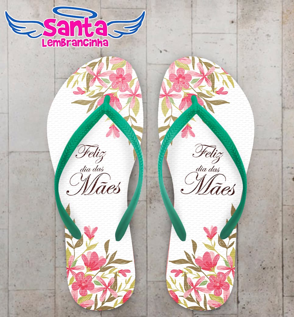 Chinelo Dia das Mães Personalizado com Floral COD 6411