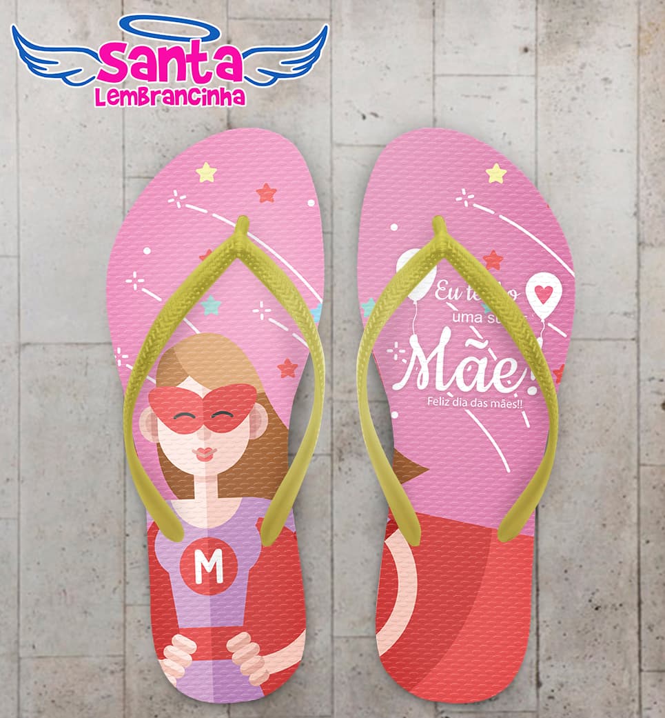 Chinelo Personalizado Super Mãe COD 6416