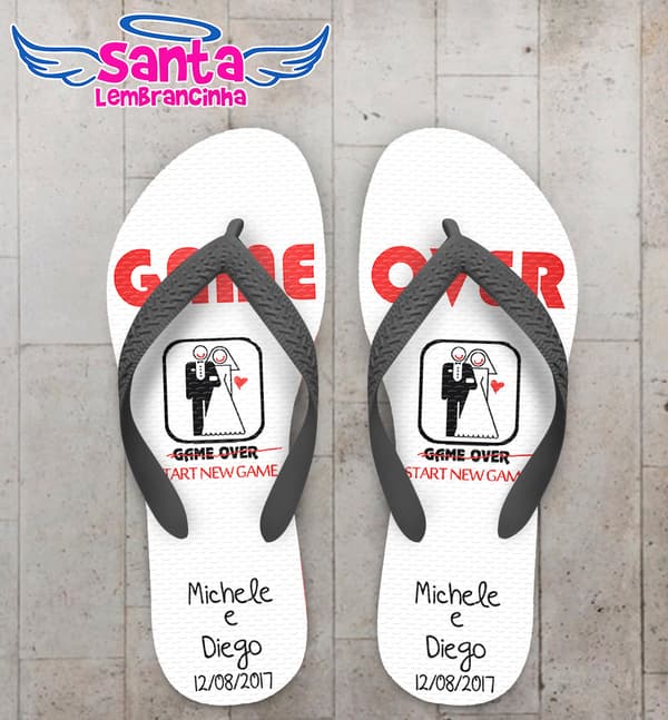 Chinelo Personalizado Casamento Game Over COD 6703