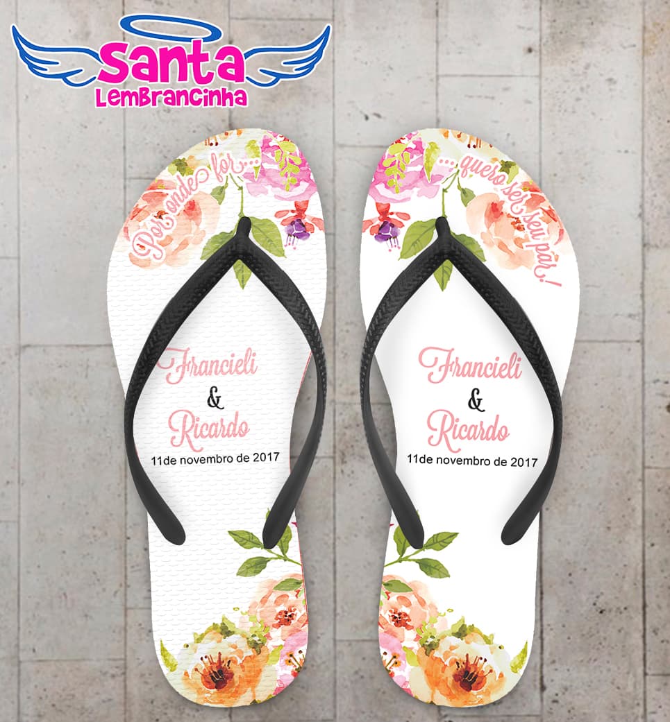 Chinelo Personalizado Casamento COD 6741