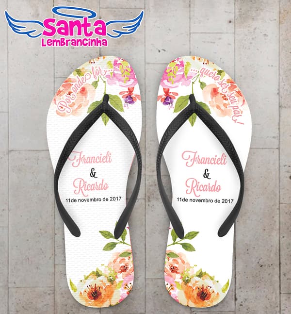 Chinelo Personalizado Casamento COD 6741