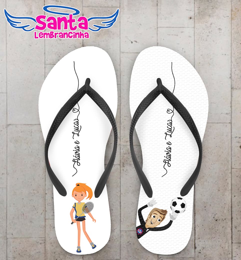 Chinelo Personalizado Casamento de Esportistas COD 6706