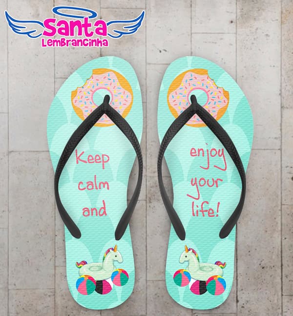 Chinelo Personalizado Infantil Festa na Piscina COD 6735