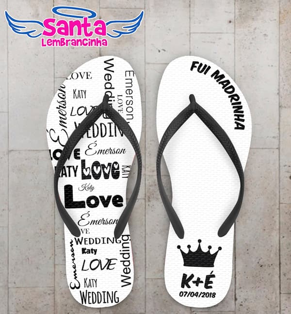 Chinelo Personalizado Casamento Fui Madrinha COD 6727