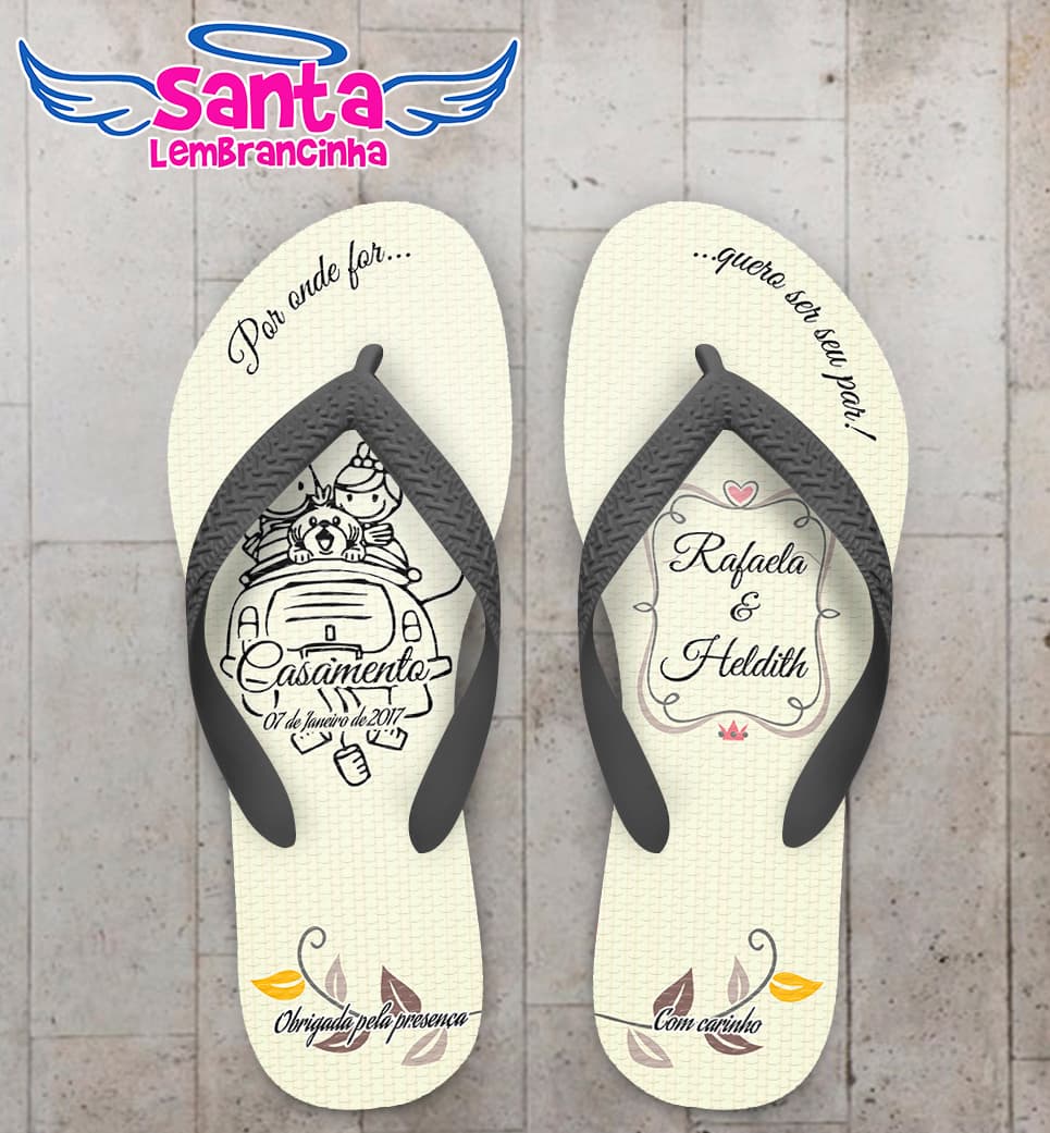 Chinelo Personalizado Casamento COD 6747