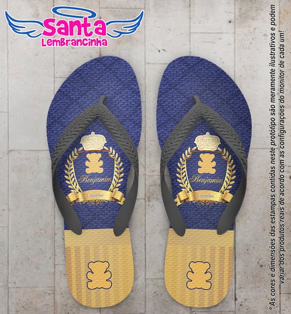 Chinelo Personalizado Infantil 1 Ano Monograma COD 6591