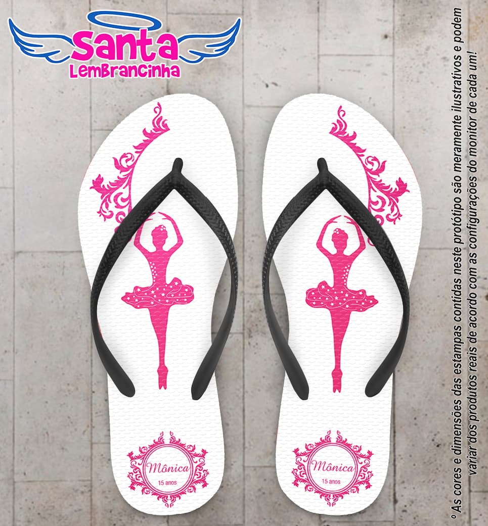 Chinelo Personalizado 15 Anos Bailarina COD 6673