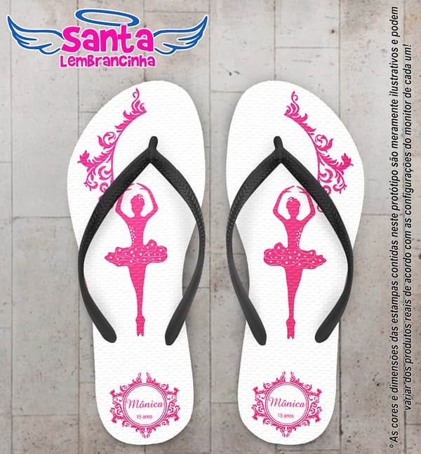 Chinelo Personalizado 15 Anos Bailarina COD 6673