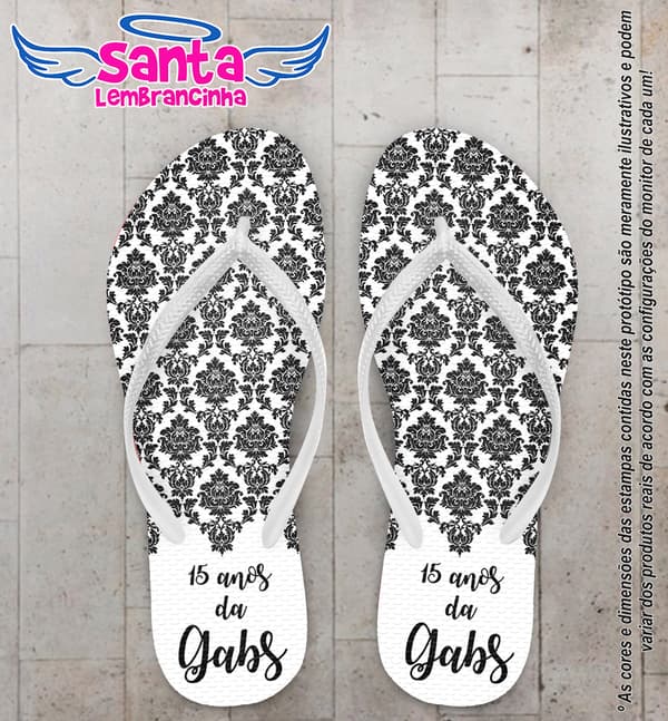 Chinelo Personalizado 15 Anos com Arabesco COD 6500