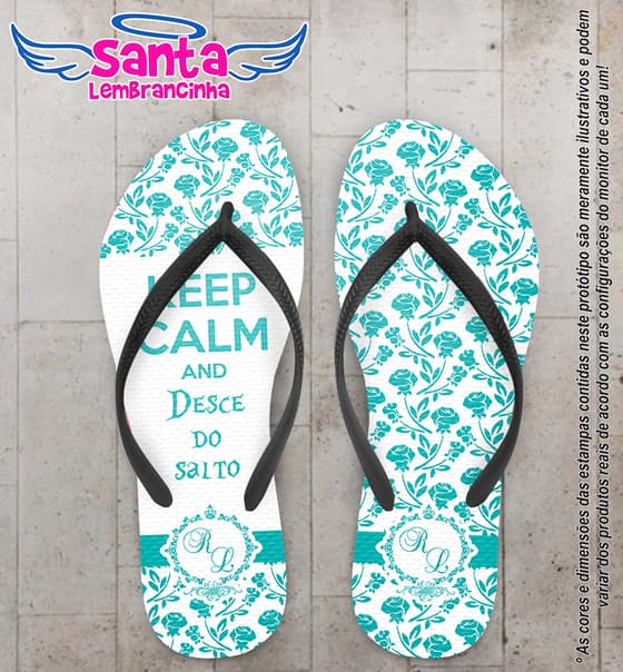 Chinelo Personalizado 15 Anos Tiffany com Flores COD 6505