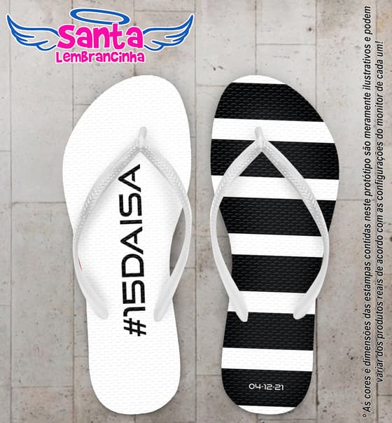Chinelo Personalizado 15 Anos Listrado COD 6502