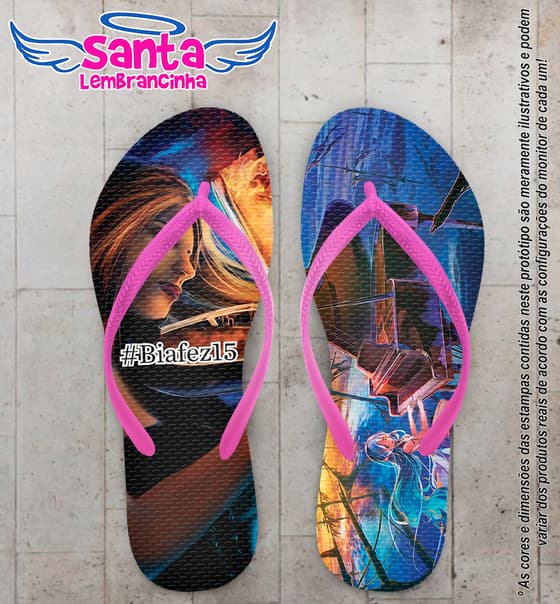 Chinelo Personalizado 15 Anos Tema Musical COD 6498