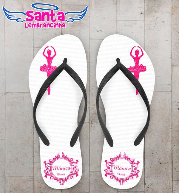 Chinelo Personalizado 15 Anos Bailarina COD 6595
