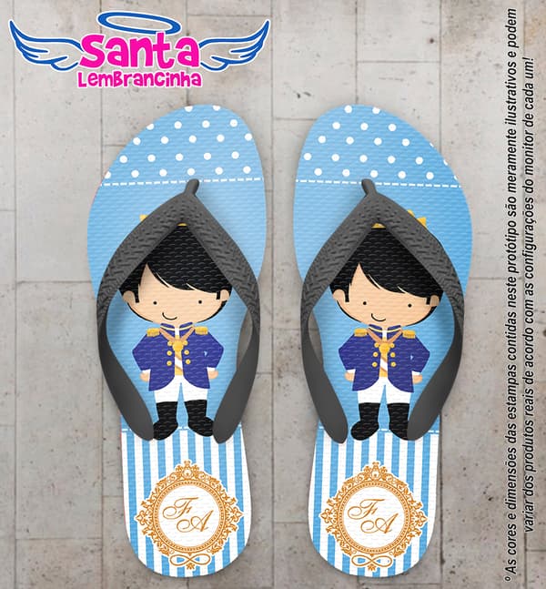 Chinelo Personalizado Casamento Listrado com Soldadinho COD 6597