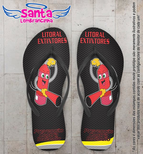 Chinelo Personalizado Corporativo Extintores COD 6594