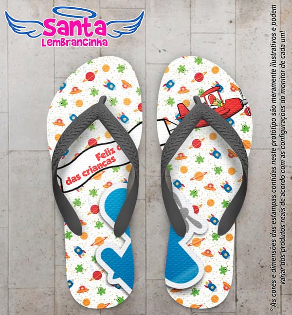 Chinelo Personalizado Dia das Crianças com Brinquedo COD 6668