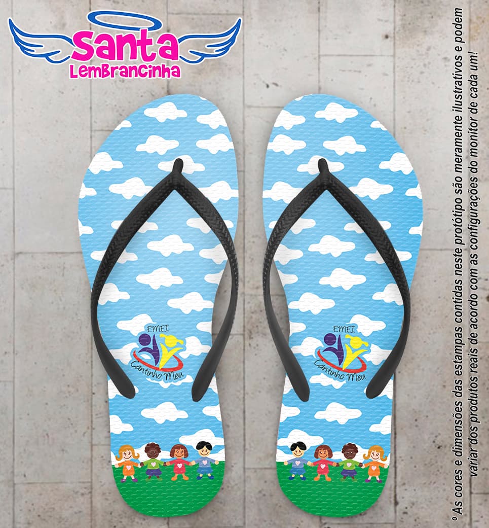Chinelo Personalizado Dia das Crianças com Nuvens COD 6671
