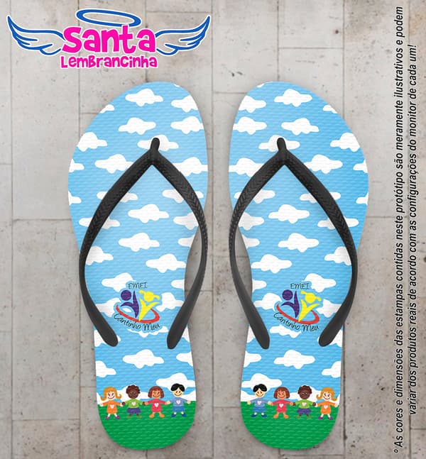 Chinelo Personalizado Dia das Crianças com Nuvens COD 6671