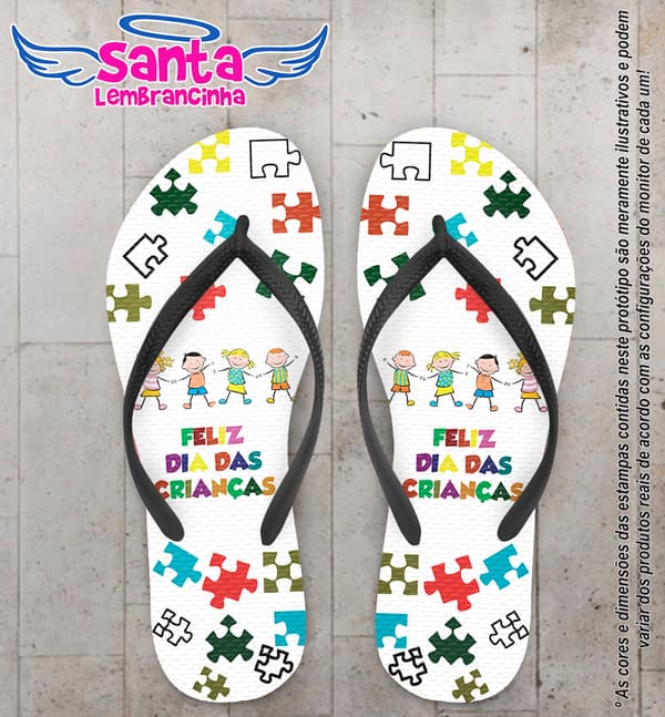 Chinelo Personalizado Dia das Crianças com Quebra - Cabeças COD 6672