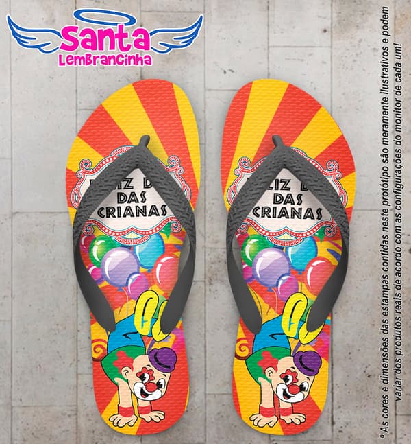 Chinelo Personalizado Dia das Crianças Palhaço COD 6667