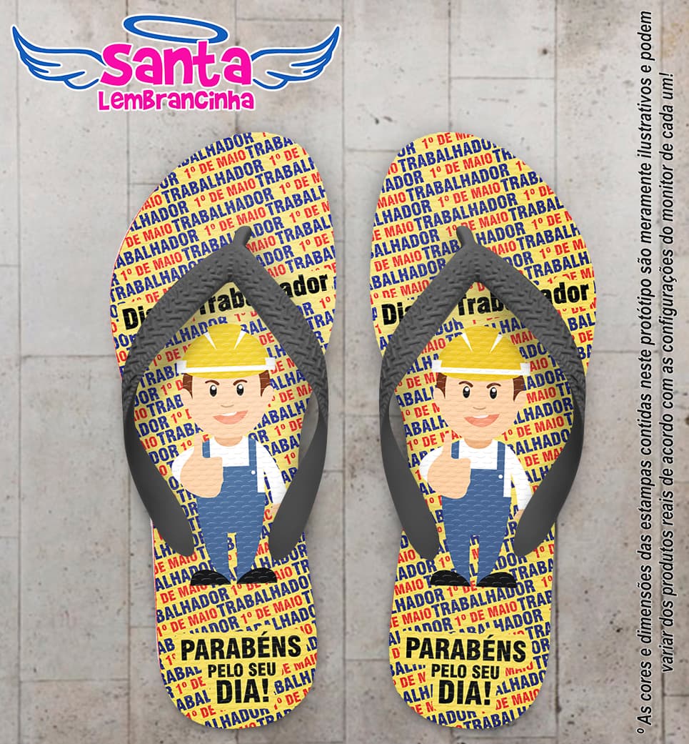 Chinelo Personalizado Dia do Trabalhador COD 6634