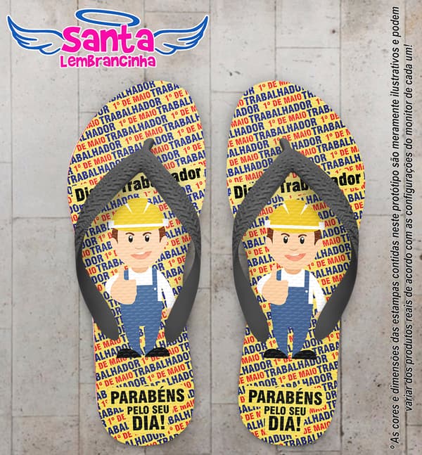 Chinelo Personalizado Dia do Trabalhador COD 6634