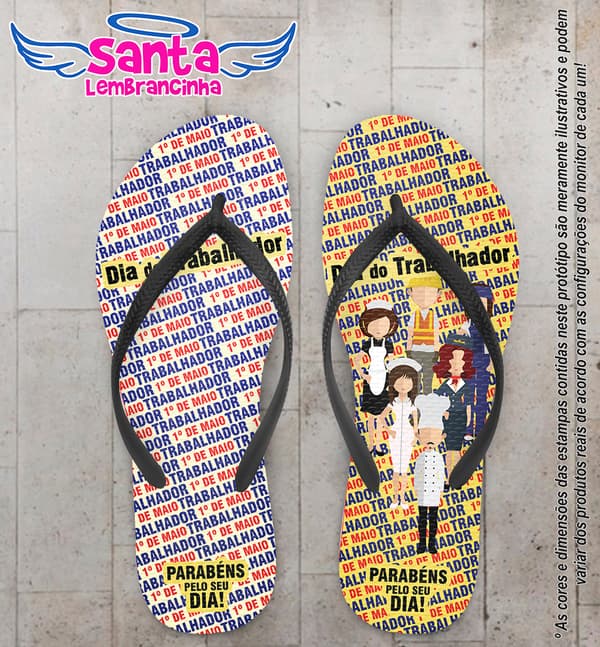 Chinelo Personalizado Dia do Trabalhador Rosa COD 6636