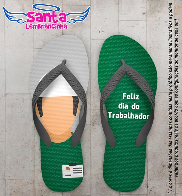 Chinelo Personalizado Dia do Trabalhador COD 6637