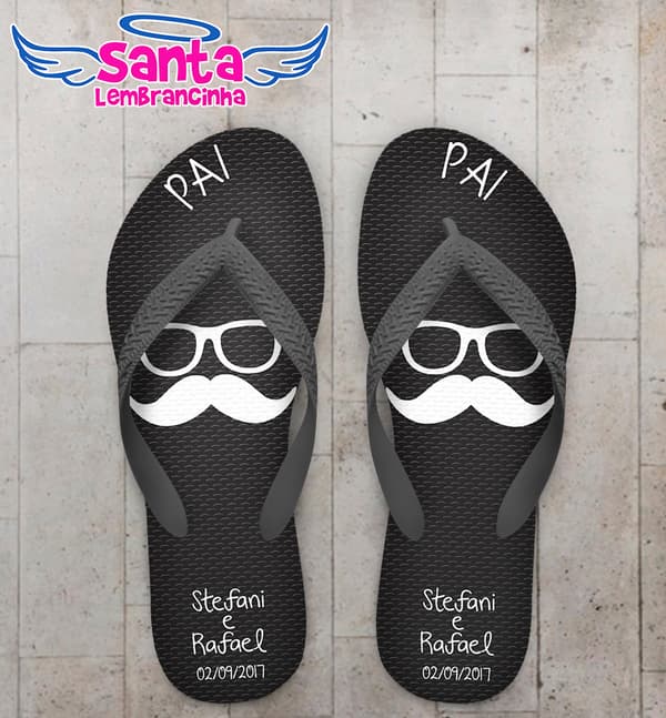 Chinelo Personalizado Dia dos Pais com Bigode COD 6685
