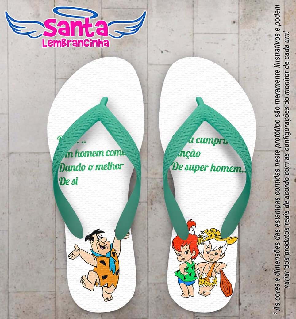 Chinelo Personalizado Dia dos Pais dos Flintstones COD 6684