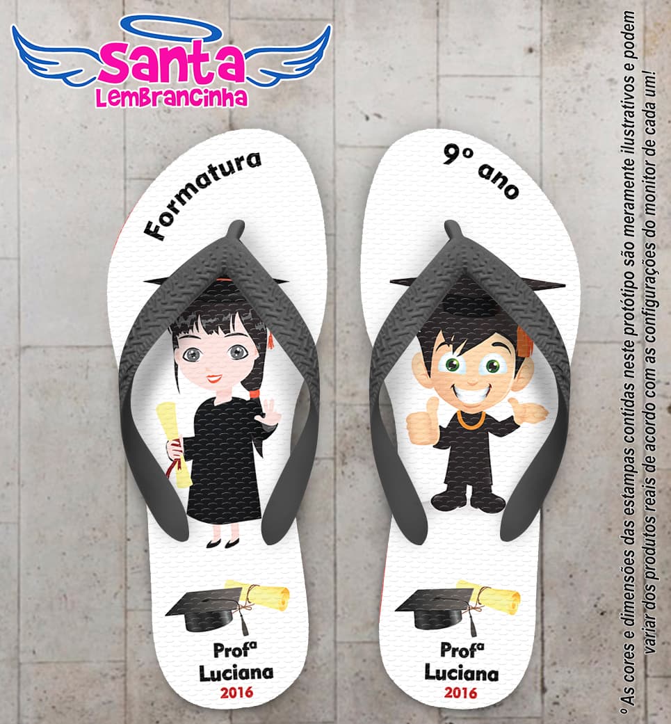 Chinelo Personalizado Formatura 9º Ano Menina e Menino COD 6763