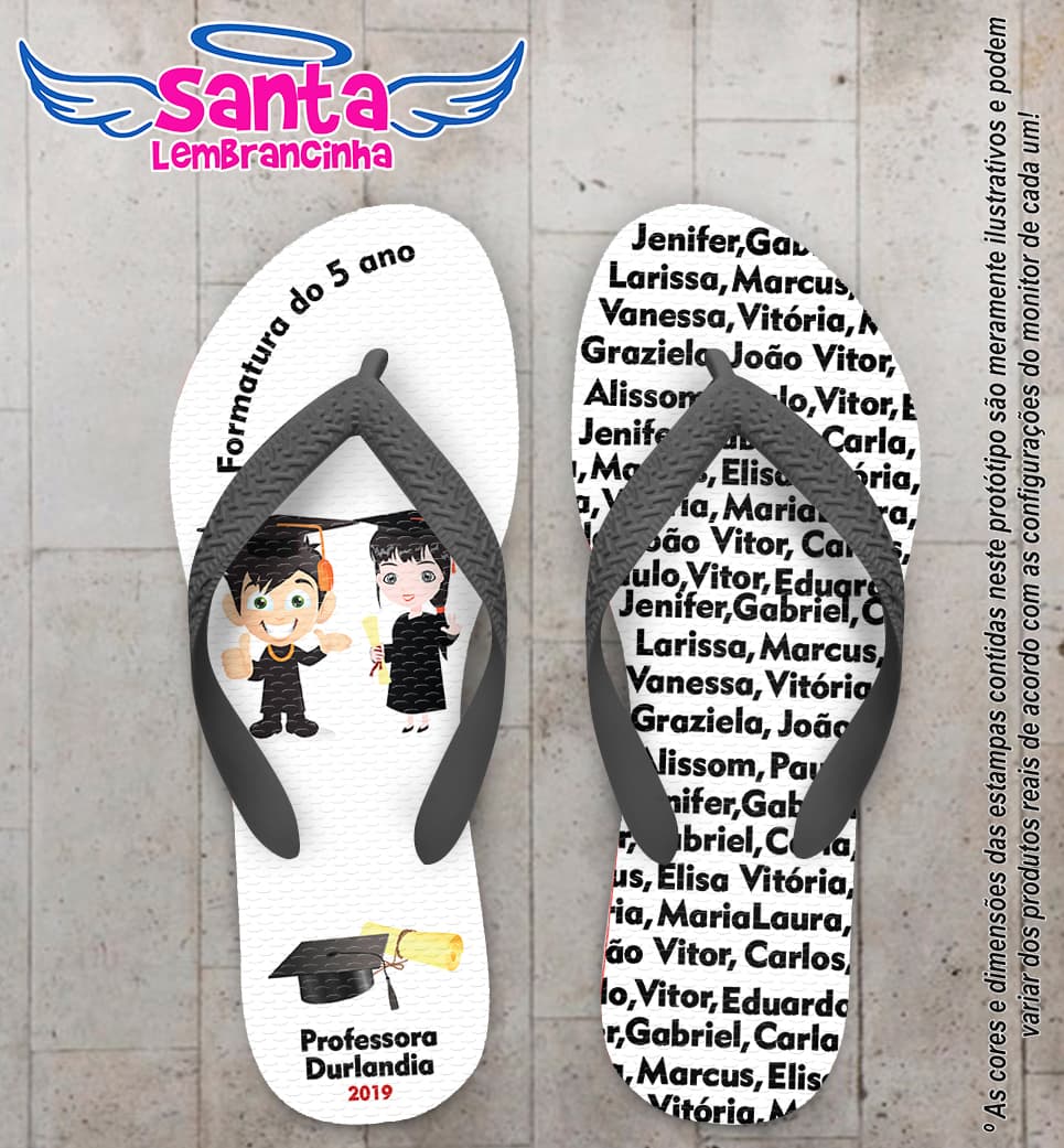 Chinelo Personalizado 5º Ano com Formandos COD 6752