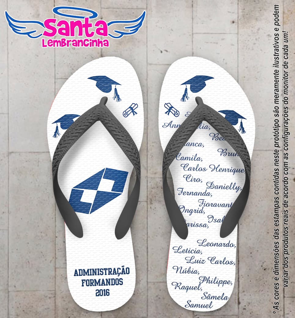 Chinelo Personalizado Formatura Administração com Nomes COD 6755