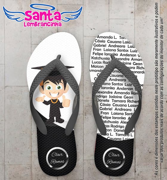 Chinelo Personalizado Formatura com Boneco COD 6759