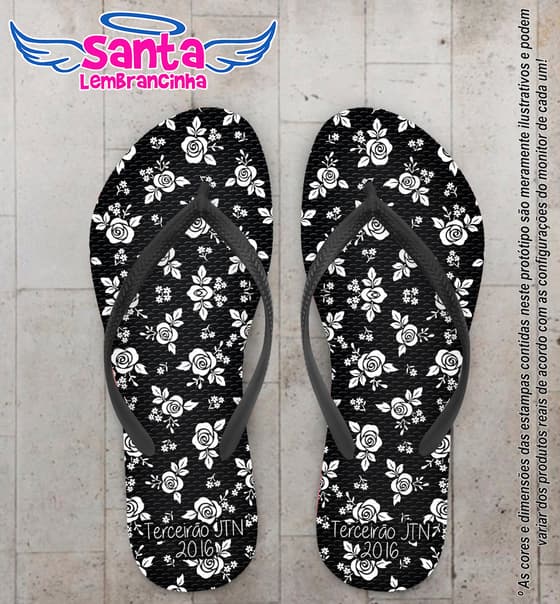 Chinelo Personalizado Formatura com Flores COD 6761