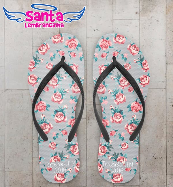 Chinelo Personalizado Formatura com Flores COD 6766