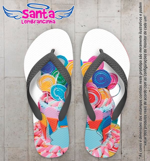 Chinelo Personalizado Infantil Com Bolo COD 6674